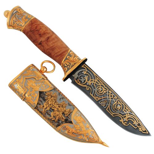 Нож украшенный «Битва с Челубеем» Н6